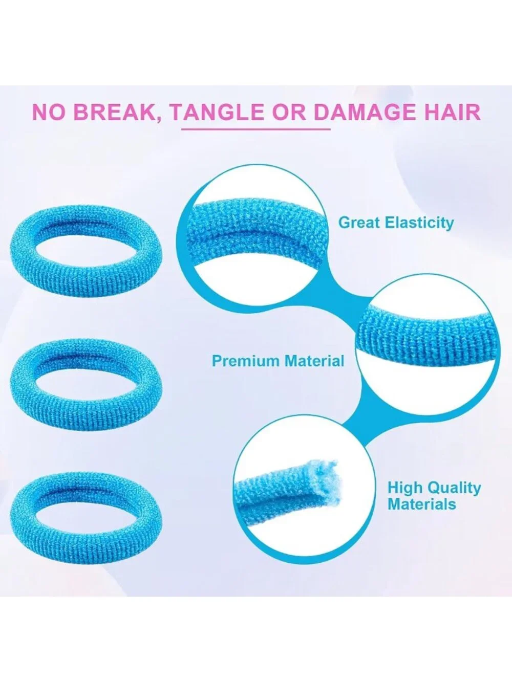 350 PCS Multicolor Soft Cotton Hair Ties - Seamless Hair Bands for All Styles